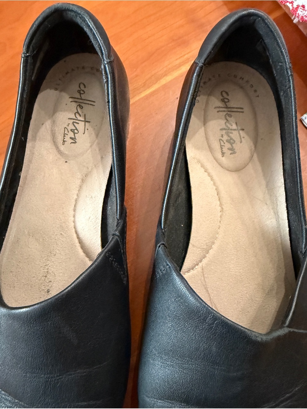Clarks Black Leather Slip-On Loafers - Picture 2 of 6